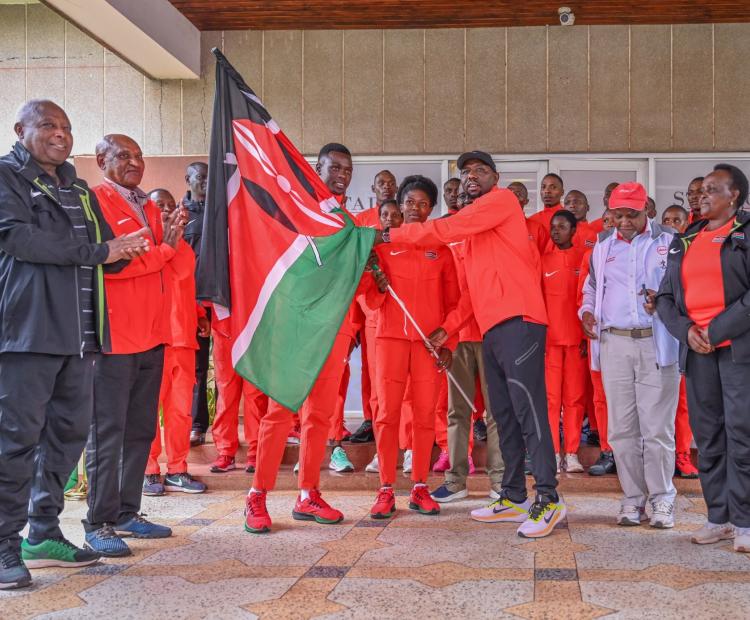 CS Murkomen flags off Kenya's U-20 team for world athletics championships in Lima, Peru